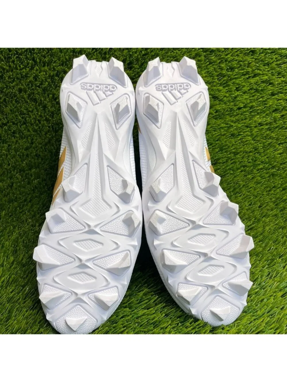 Adidas Adizero Impact.2 MD Mens Size 11.5 White Gold Running Football Cleats